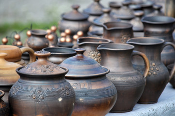 Fototapeta na wymiar Ceramic clay pottery