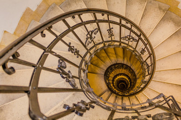 Old vintage spiral staircase