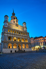 Fototapeta premium Facade and tower of the Renaissance town hall in Poznan.