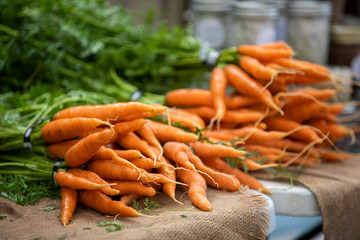 carrots on wooden table