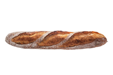 Baguette. Freshly backed bread isolated on white background