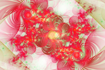 Abstract fantasy ornament pattern. Creative fractal design for greeting cards or t-shirts