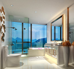 3d render of modern bathroom