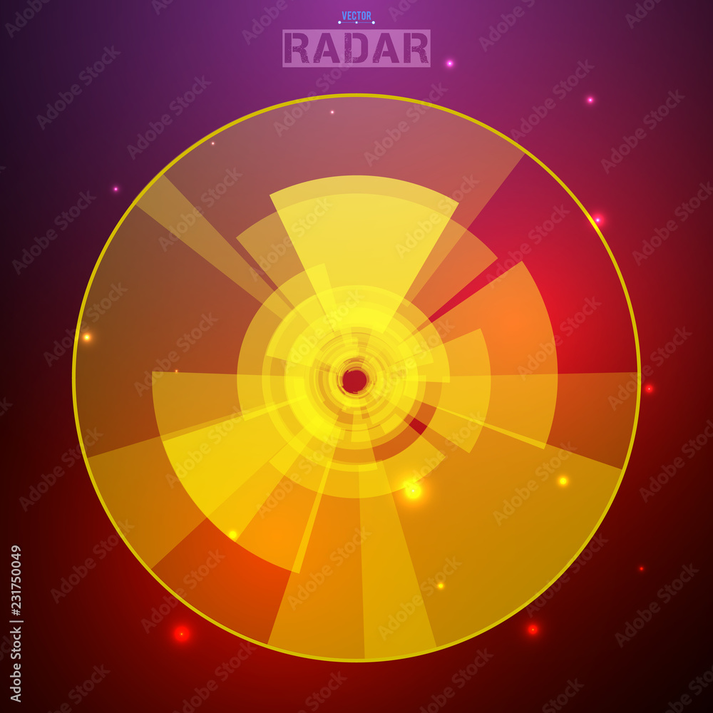 Fototapete abstract futuristic hud radar display. sci-fi design elements. vector navigation interface backgroun