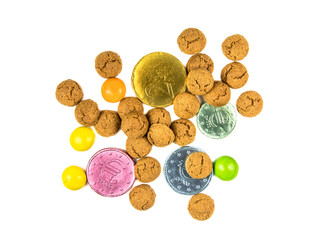 Bunch of pepernoten cookies and sweets