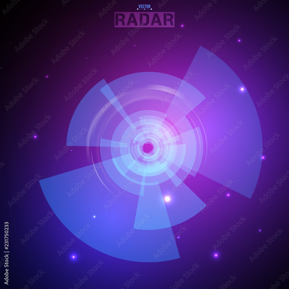 Fototapete abstract futuristic hud radar display. sci-fi design elements. vector navigation interface backgroun