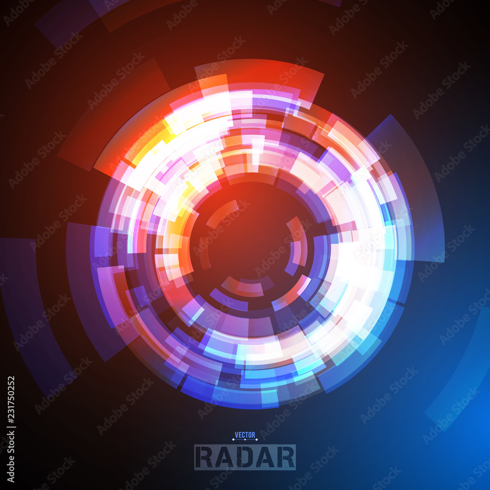 Aufkleber abstract futuristic hud radar display. sci-fi design elements. vector navigation interface backgroun