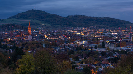 Freiburg city at night