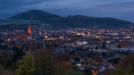 Fototapeta premium Freiburg city at night