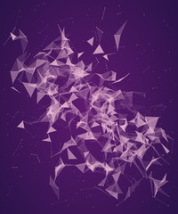 Abstract blue geometrical background with dots and lines.  Web background