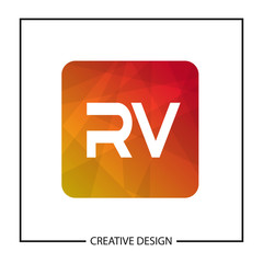 Initial Letter RV Logo Template Design Vector Illustration