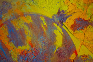 Varicoloured mineral deposit of paint of powder-like enamel