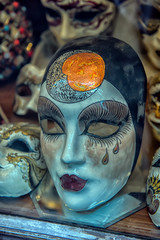 Venetian masks in a shop window