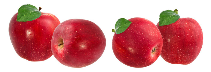 Fresh red apple isolated on white background with clipping path
