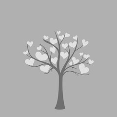 Tree icon vector illustration on a gray background
