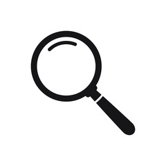 Search icon. Magnifying glass icon, vector magnifier or loupe sign.