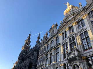 Papier Peint photo autocollant Bruxelles Bellissimi edifici della Grande Place, Bruxelles, Belgio
