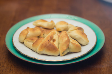Fresh pastry stuffed with cheese and spinach 