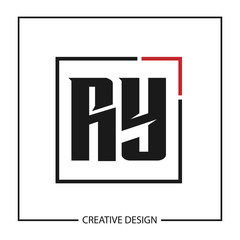 Initial Letter RY Logo Template Design Vector Illustration