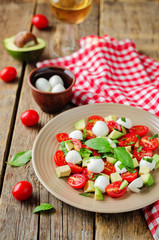 Avocado mozzarella tomato Basil salad