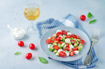 Avocado mozzarella tomato Basil salad