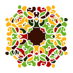 Ornamental round lace pattern. Kaleidoscopic floral mandala