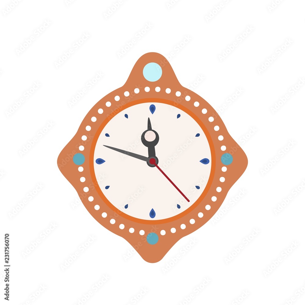 Poster clock time new year icon. flat illustration of clock time new year vector icon for web design