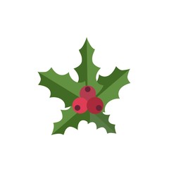 Christmas red berry icon. Flat illustration of christmas red berry vector icon for web design