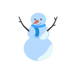 Snow man icon. Flat illustration of snow man vector icon for web design