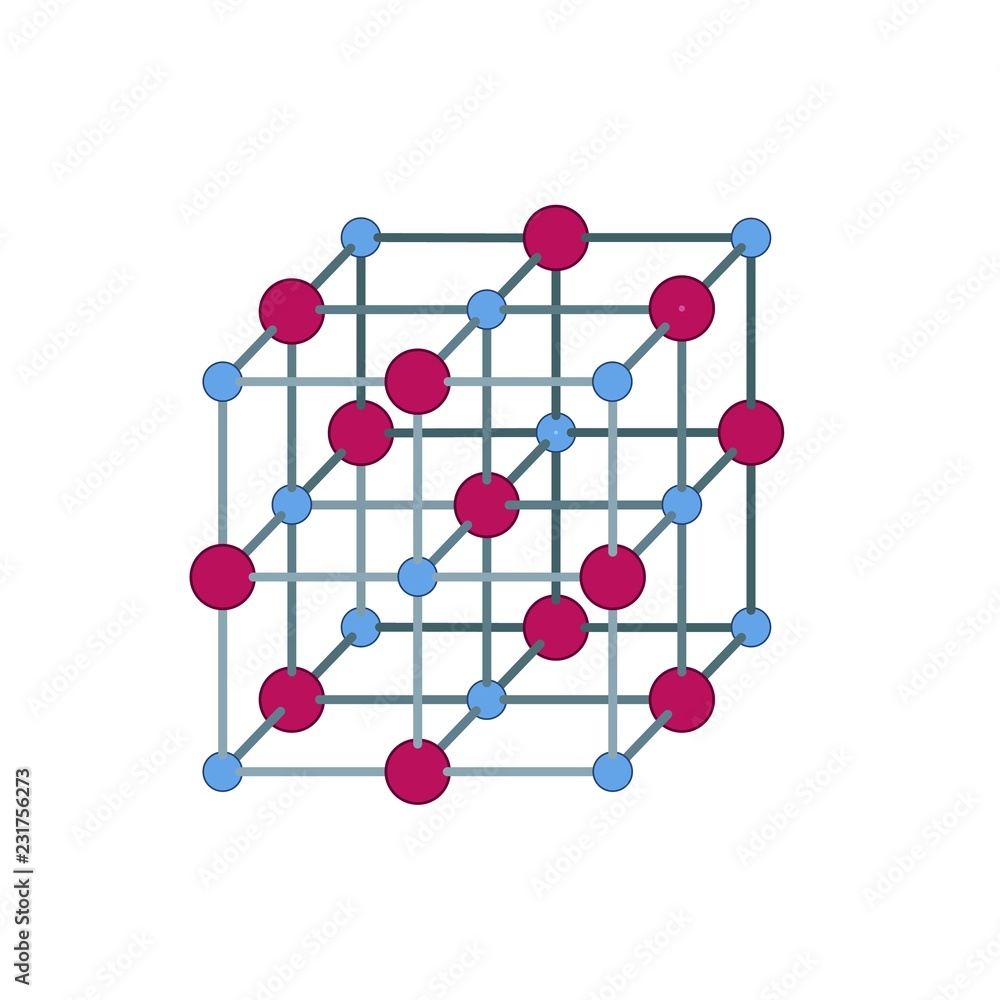 Poster atomic cube icon. flat illustration of atomic cube vector icon for web design