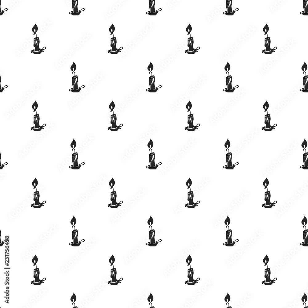 Poster burning candle pattern seamless repeat background for any web design
