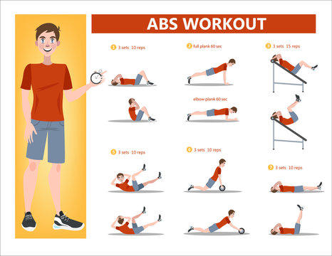 ABS workout for men. Exercise for perfect body