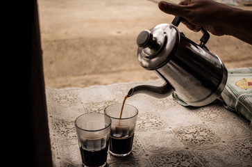 teapot with coffee