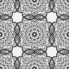 Ethnic seamless pattern. Indian ornament mandala round abstract zentangle