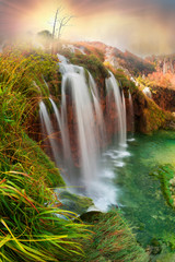 Plitvice waterfalls in the fall