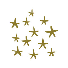 Obraz premium Hand drawn doodle stars, vector collection