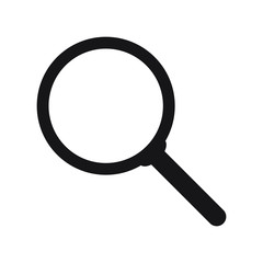 Search icon. Magnifying glass icon, vector magnifier or loupe sign.