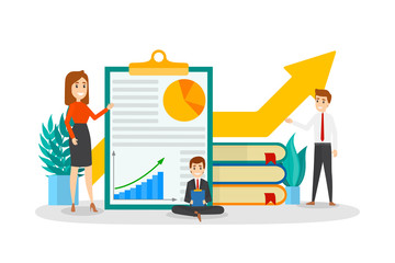 Little business people are working together concept