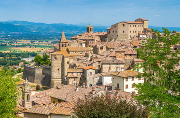 Fototapeta na wymiar Panoramic view of Anghiari, in the Province of Arezzo, Tuscany, Italy.