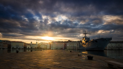 Molo Audace at the harbour of trieste in Italy