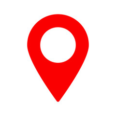 Red maps pin. Location map icon. Location pin. Pin icon vector.	