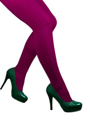 40 denier pattern pink pantyhose