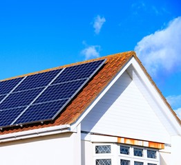 solar panels on a roof