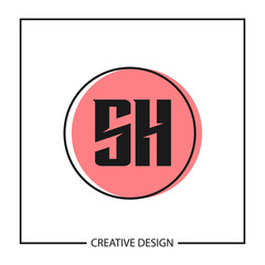 Initial Letter SH Logo Template Design Vector Illustration