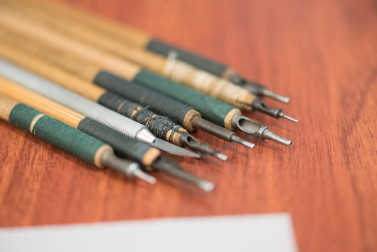 Old japanese ustensils for Katagami