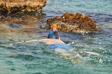snorkeling in the lake