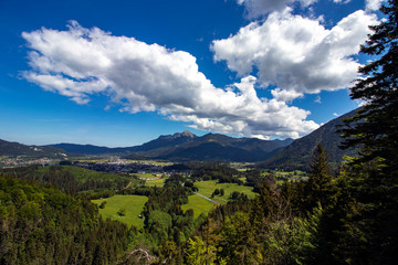 Naklejka na ściany i meble Alpen, Landschaft, Himmel, Wolken