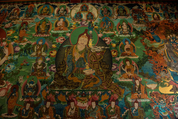Painting inside temple  Boudhanath , Kathmandu Nepal