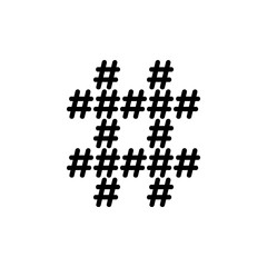 16 hashtags reassembling one supper hashtag symbol