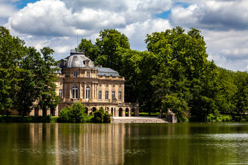 Obraz premium Monrepos, Ludwigsburg, zamek, jezioro, woda, drzewa, park